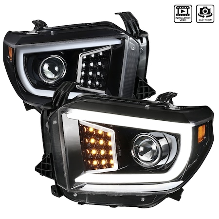 Spec-D Tuning Toyota Tundra Projector Headlight 14-18 2LHP-TUN14BK-TM